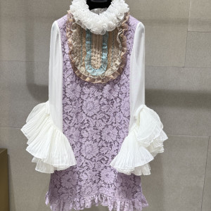 라벤더 레이스 빈티지 원피스