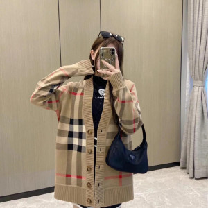 체크 패턴 롱 가디건