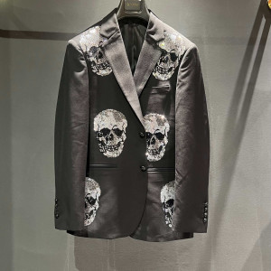 PP 스컬 스터드 블랙 재킷