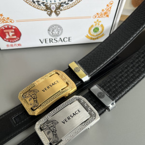 베르사체 자동 버클 가죽 벨트