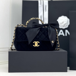 CF 벨벳 나비리본 핸들백